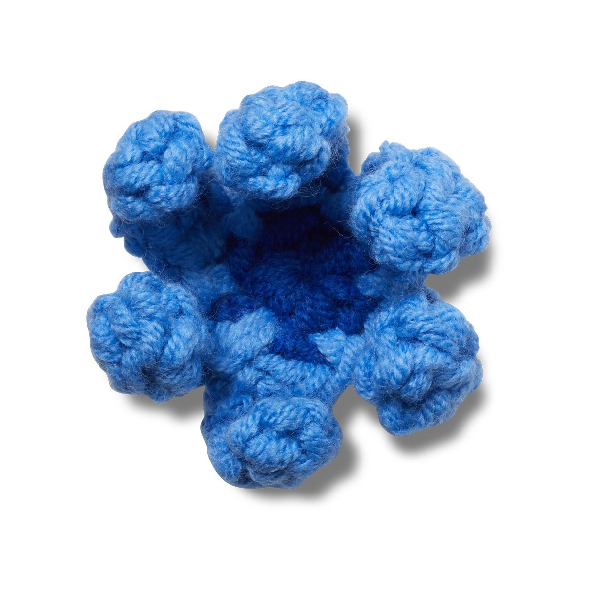 Blue crochet flower